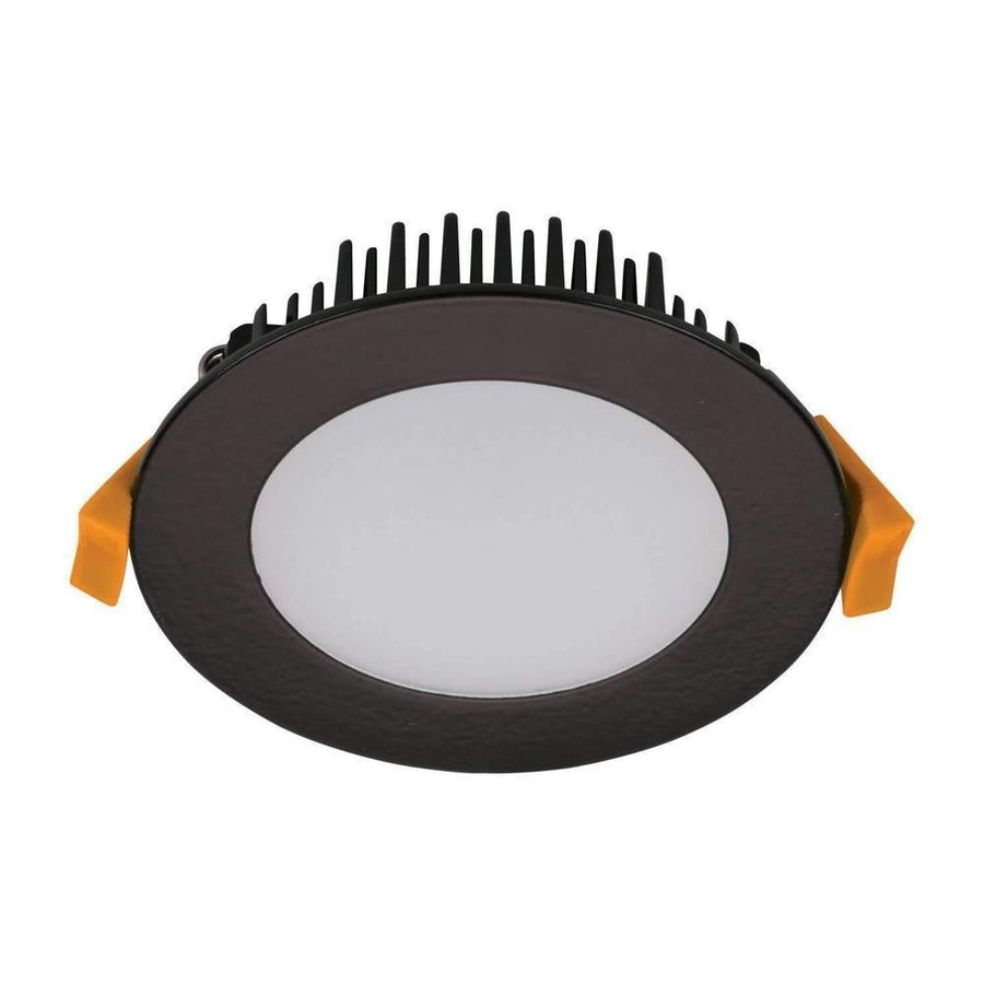 Domus TEK-10-TRIO - 10W LED Tri-Colour Dimmable Round Flat Face Downlight IP44 Black-Domus Lighting-Ozlighting.com.au