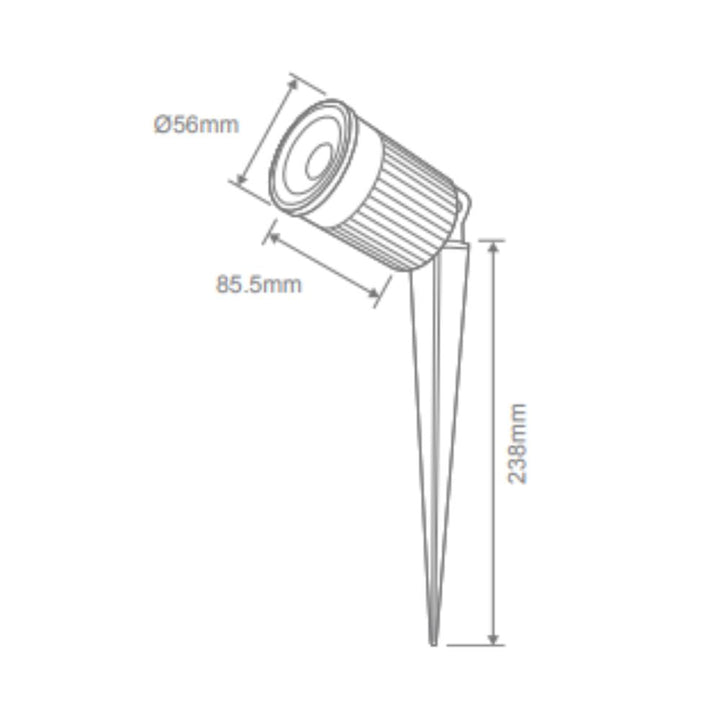 Domus ZOOM-PRO-12 - 12W LED 12/24V Tri-Colour Exterior LED Garden Spike Light Black - DRIVER REQUIRED-Domus Lighting-Ozlighting.com.au