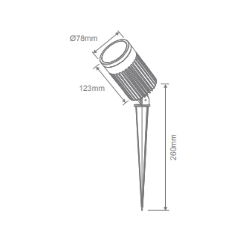 Domus ZOOM-PRO-30 - 30W LED 12/24V Tri-Colour Exterior LED Garden Spike Light Black - DRIVER REQUIRED-Domus Lighting-Ozlighting.com.au