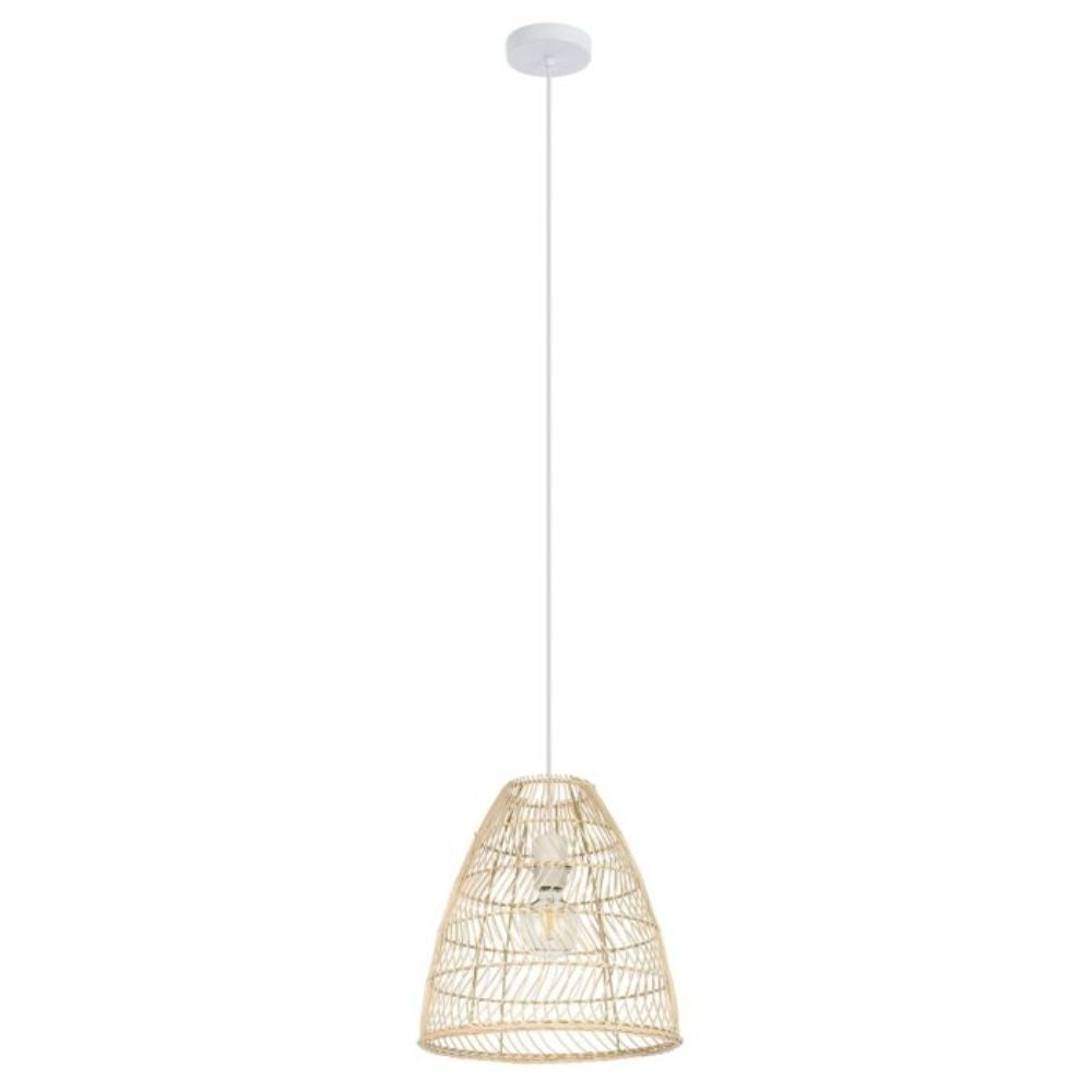 Eglo AYESGARTH - 1 Light Natural Rattan Wicker Pendant-Eglo-Ozlighting.com.au