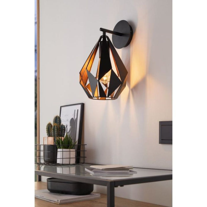 Eglo CARLTON 1 - Geometric Cut Out Indoor Wall Light-Eglo-Ozlighting.com.au