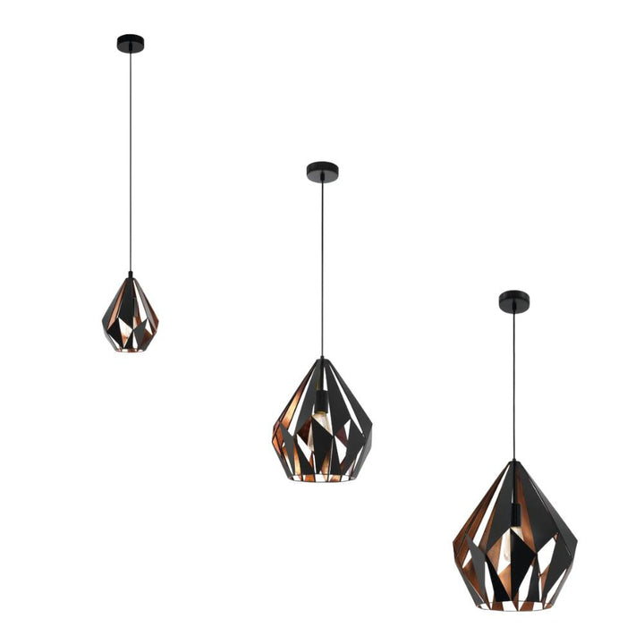 Eglo CARLTON - 1 Light S/M/L Pendant-Eglo-Ozlighting.com.au