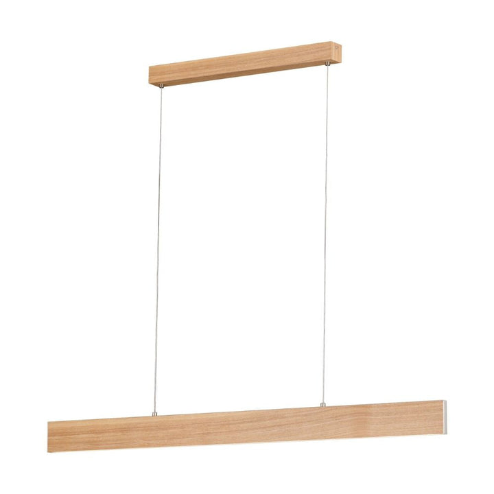 Eglo CLIMENE 2 - 2 Light Oak Aluminium Linear LED Pendant-Eglo-Ozlighting.com.au