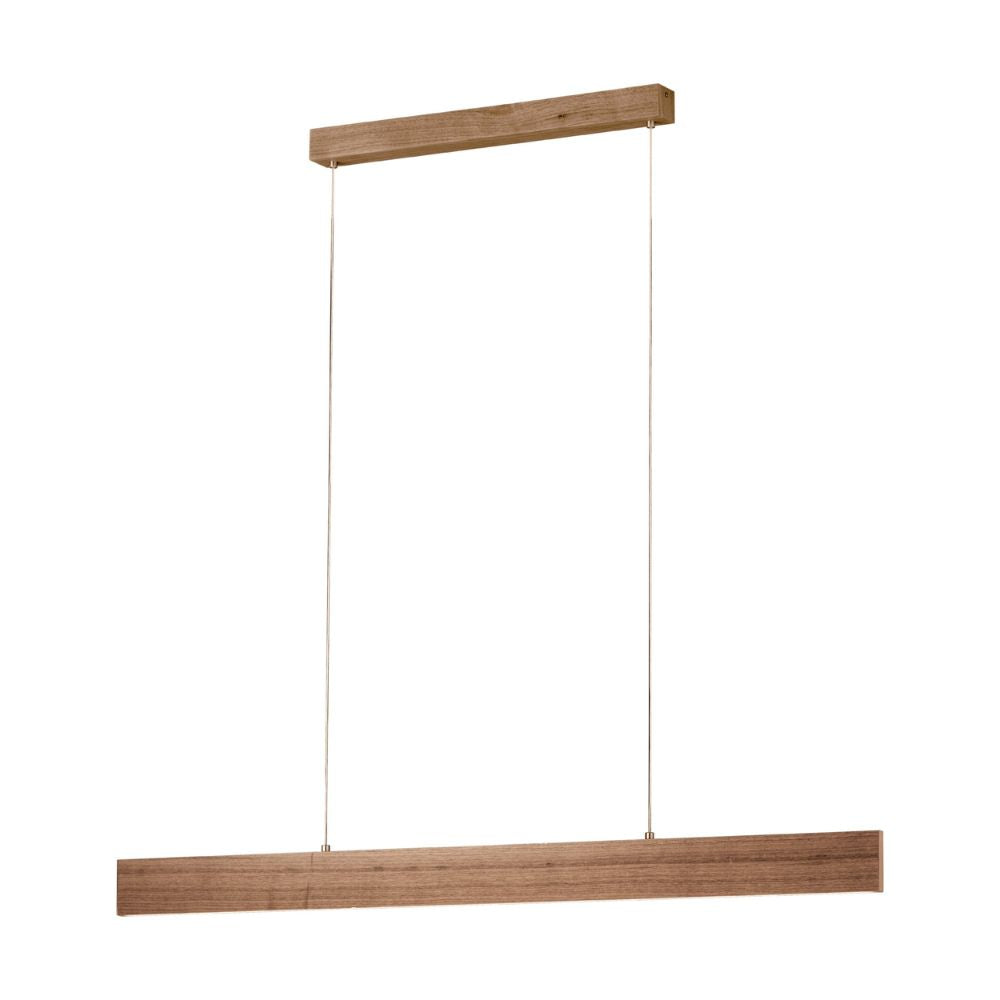 Eglo CLIMENE 2 - 2 Light Walnut Aluminium Linear LED Pendant-Eglo-Ozlighting.com.au