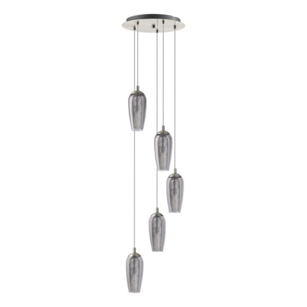 Eglo FARSALA - Indoor Steel and Glass 1/4/5 Light Pendant-Eglo-Ozlighting.com.au