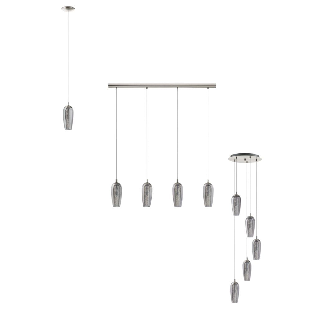 Eglo FARSALA - Indoor Steel and Glass 1/4/5 Light Pendant-Eglo-Ozlighting.com.au