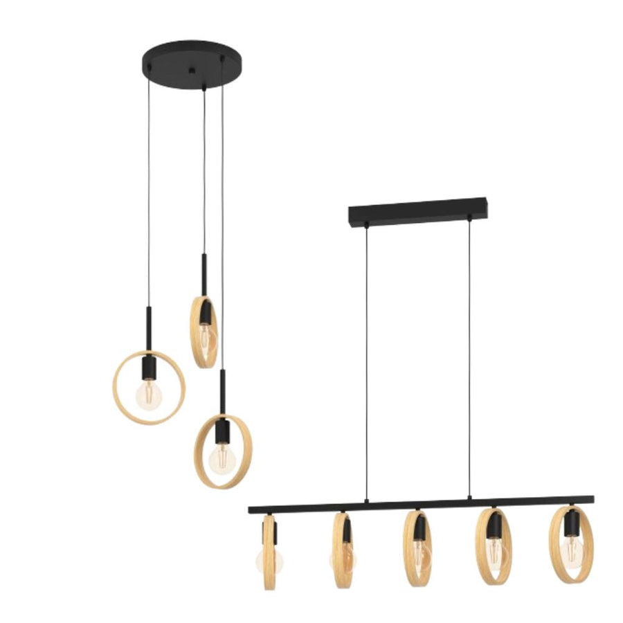 Eglo IPSDEN - 3/5 Light Steel Pendant-Eglo-Ozlighting.com.au