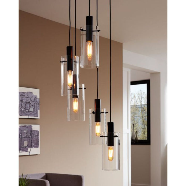 Eglo MONTEFINO - Steel and Glass Light Indoor Pendant-Eglo-Ozlighting.com.au