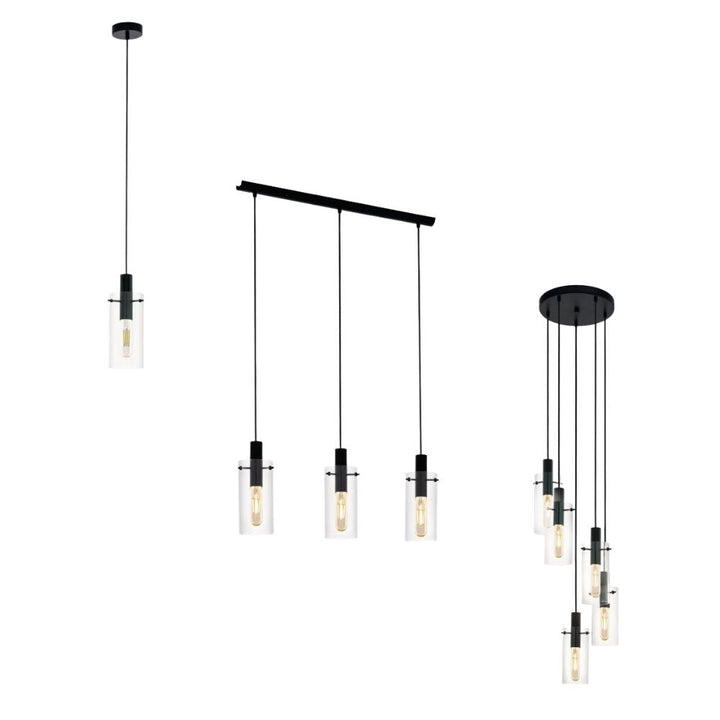 Eglo MONTEFINO - Steel and Glass Light Indoor Pendant-Eglo-Ozlighting.com.au