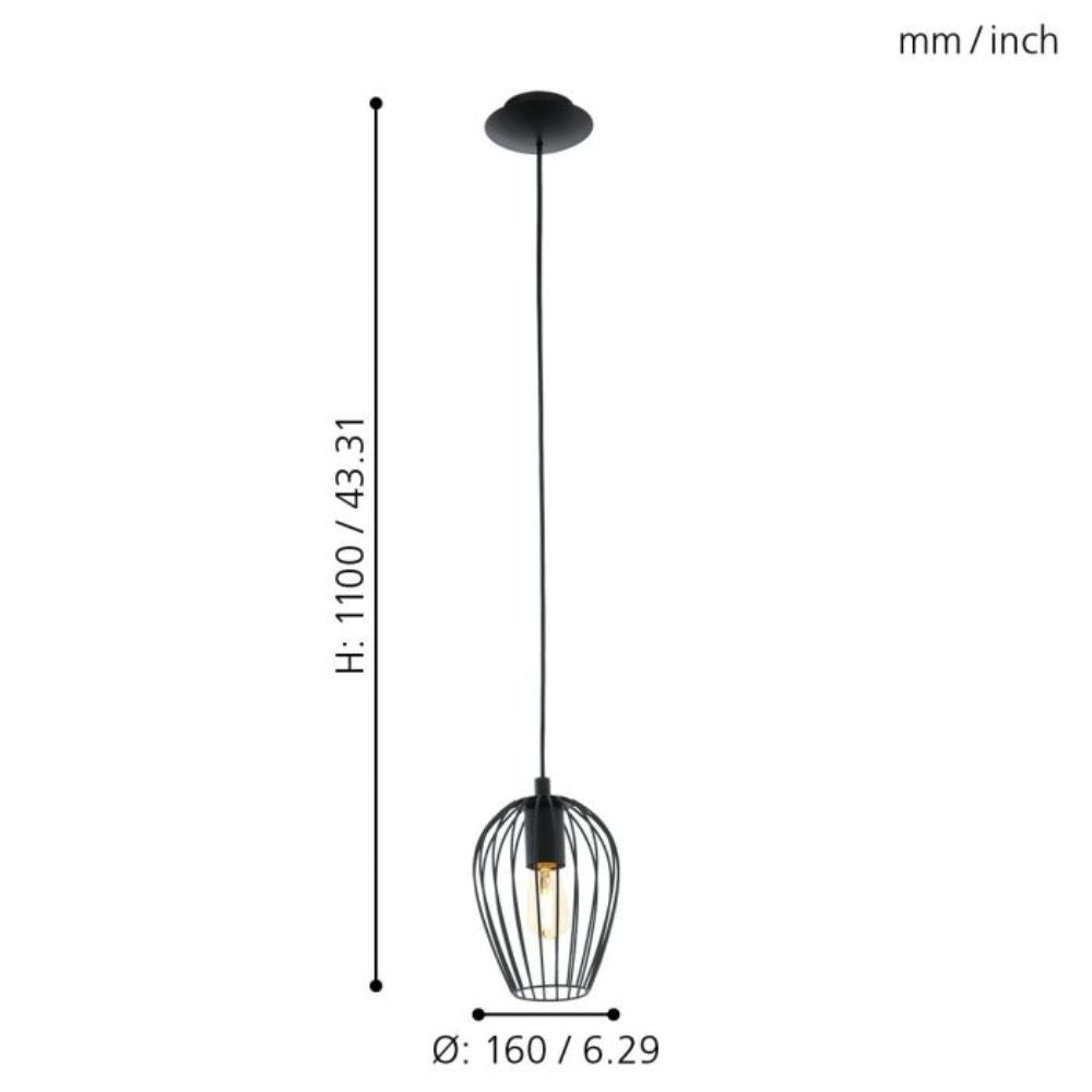 Eglo NEWTOWN - 1 Light Pendant-Eglo-Ozlighting.com.au