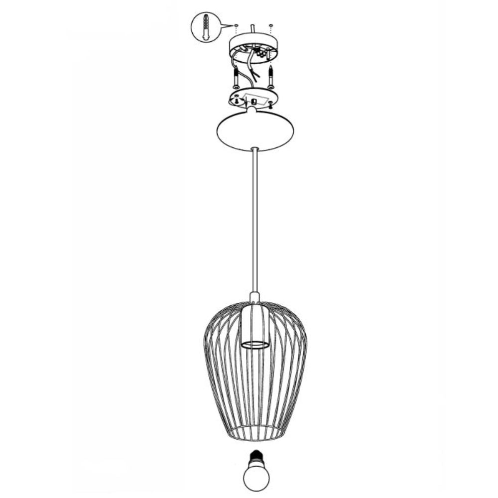 Eglo NEWTOWN - 1 Light Pendant-Eglo-Ozlighting.com.au