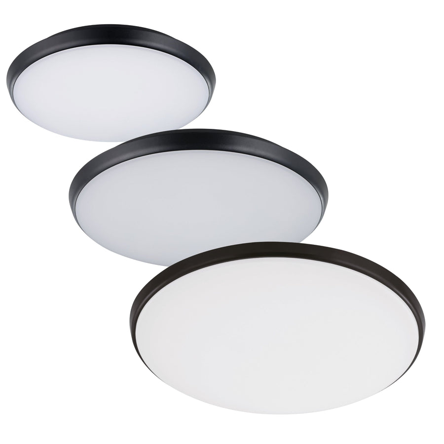 Eglo OLLIE 2 - LED Oyster Ceiling Light - Black-Eglo-Ozlighting.com.au