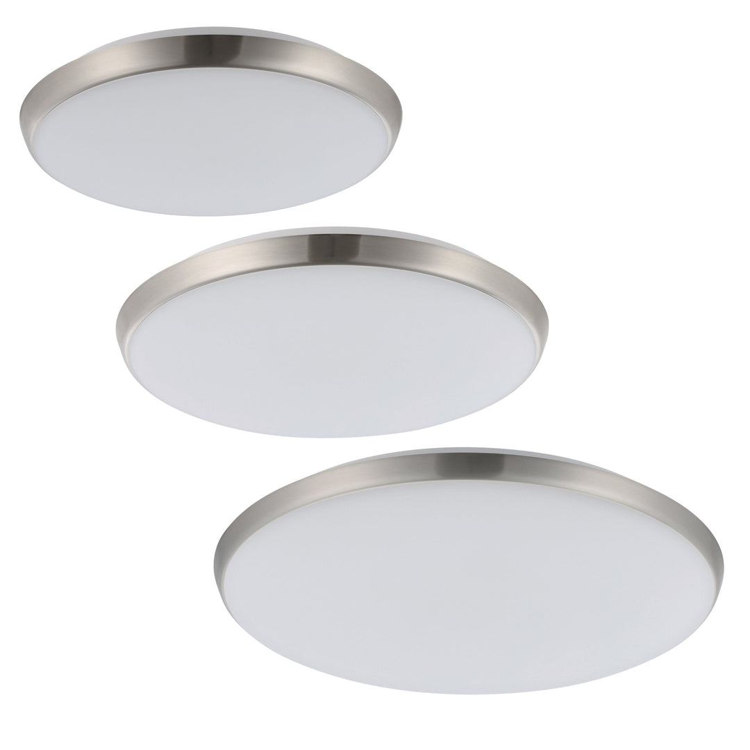 Eglo OLLIE 2 - LED Oyster Ceiling Light - Satin Nickel-Eglo-Ozlighting.com.au