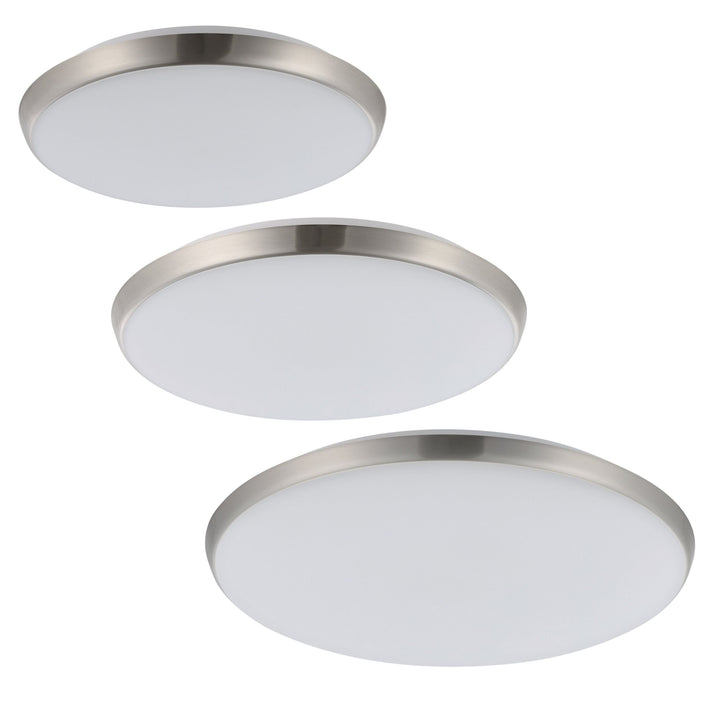 Eglo OLLIE 2 - LED Oyster Ceiling Light - Satin Nickel-Eglo-Ozlighting.com.au