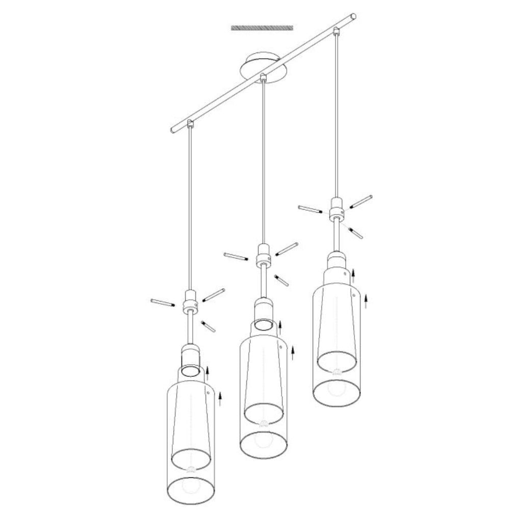 Eglo PINTO - 1/3 Light Pendant-Eglo-Ozlighting.com.au