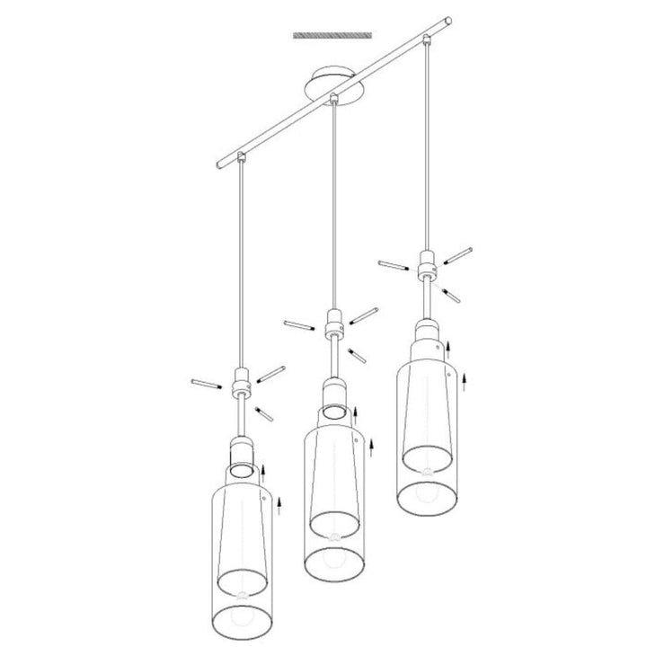 Eglo PINTO - 1/3 Light Pendant-Eglo-Ozlighting.com.au