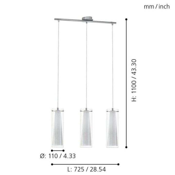 Eglo PINTO - 1/3 Light Pendant-Eglo-Ozlighting.com.au