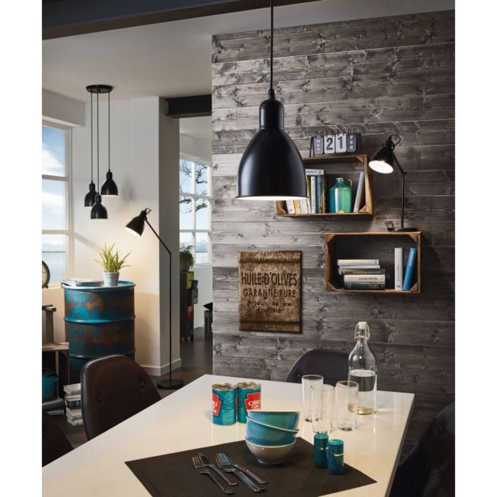 Eglo PRIDDY - 1 Light Steel Shade Pendant-Eglo-Ozlighting.com.au