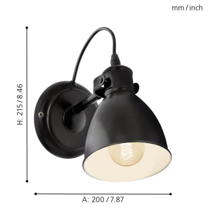 Eglo PRIDDY - Metal Shade Wall Light-Eglo-Ozlighting.com.au