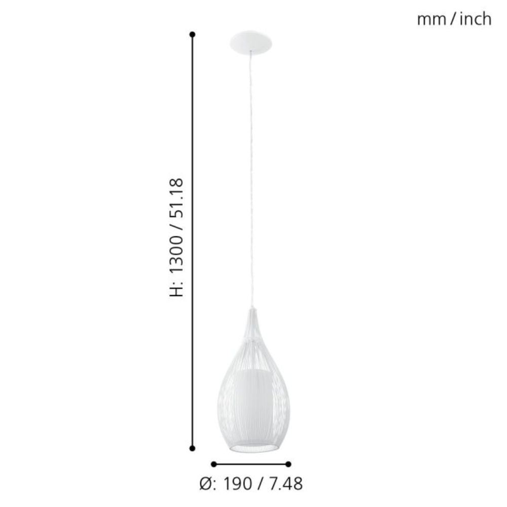 Eglo RAZONI - 1 Light Glass Pendant-Eglo-Ozlighting.com.au