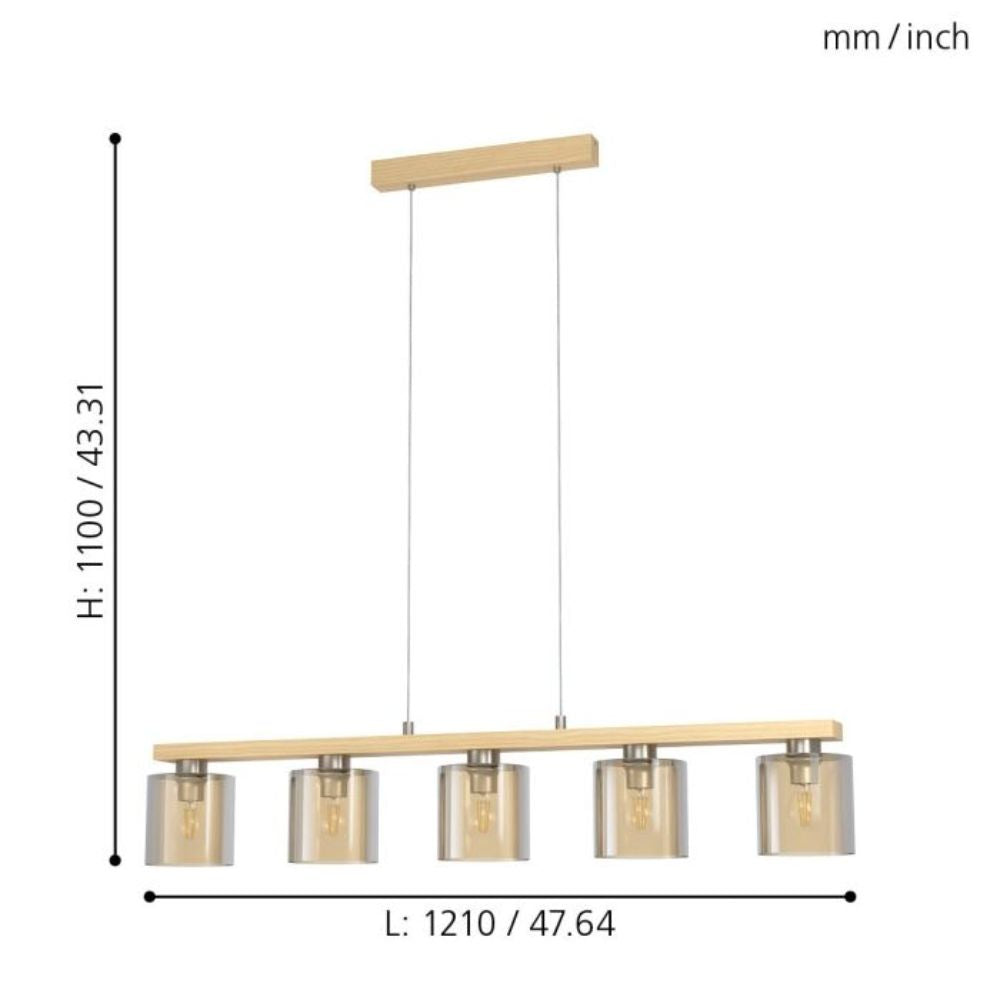 Eglo ROCAMAR - 1/3/5 Light Pendant-Eglo-Ozlighting.com.au