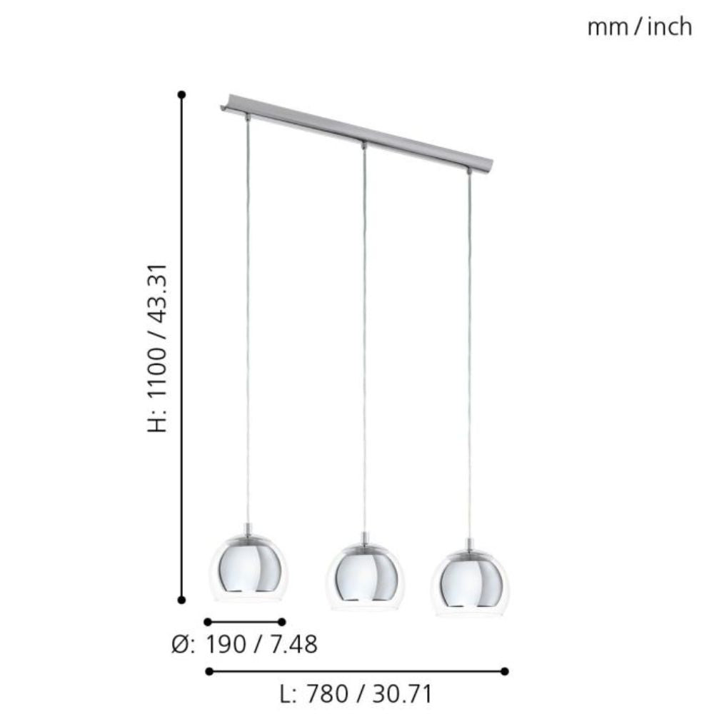 Eglo ROCAMAR - 1/3/5 Light Pendant-Eglo-Ozlighting.com.au