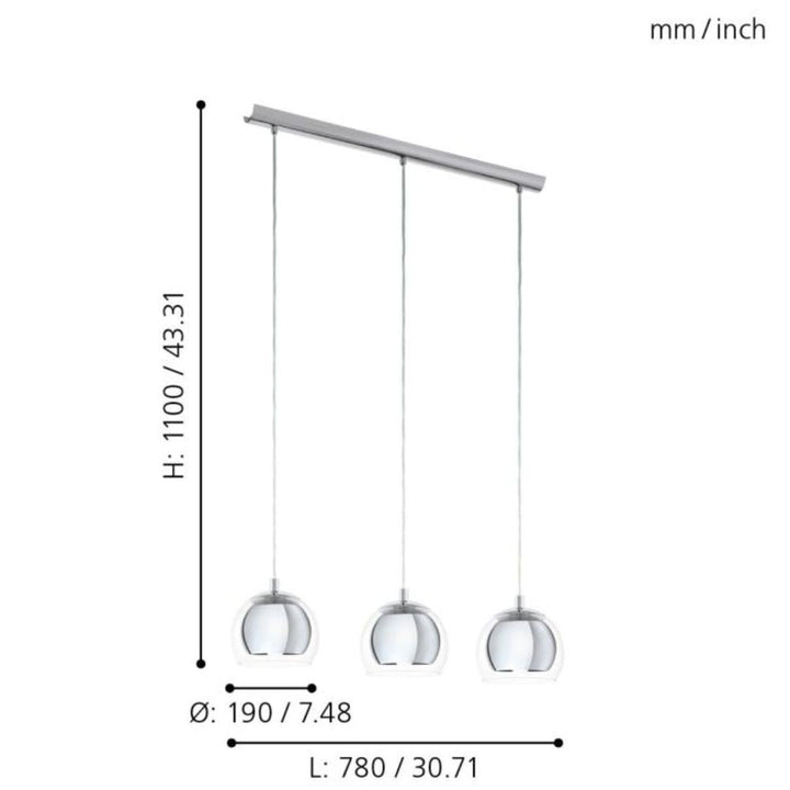 Eglo ROCAMAR - 1/3/5 Light Pendant-Eglo-Ozlighting.com.au