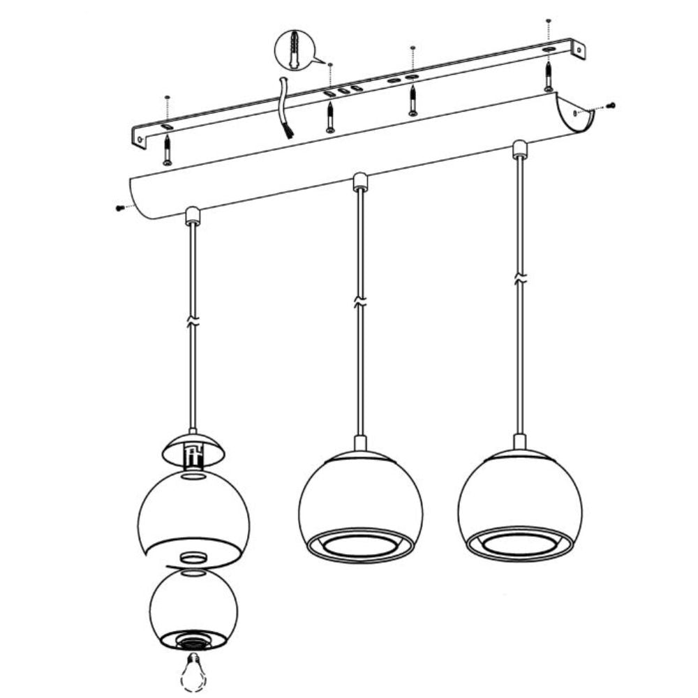 Eglo ROCAMAR - 1/3/5 Light Pendant-Eglo-Ozlighting.com.au