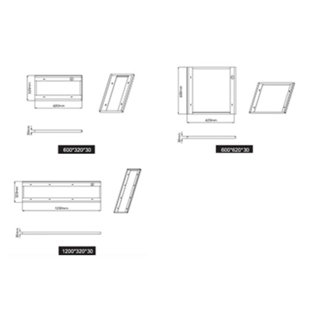 Energetic DESTINY - Shallow Surface Mount Frame for LED Panels-Energetic Lighting-Ozlighting.com.au