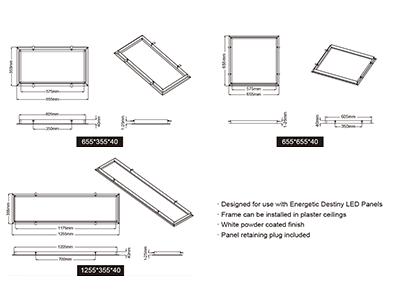 Energetic DESTINY - Wide Flange Plaster Frame for LED Panel-Energetic Lighting-Ozlighting.com.au