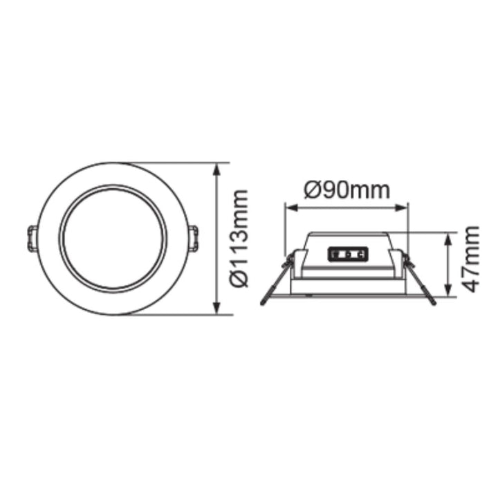 Energetic PLASTIAL - 7W LED G3 90mm Tri-Colour Flush Downlight IP54-Energetic Lighting-Ozlighting.com.au