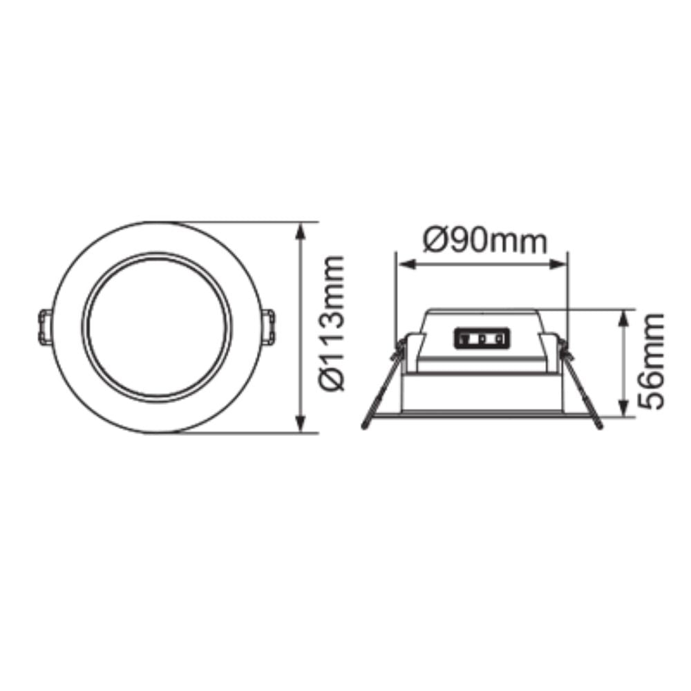 Energetic PLASTIAL - 7W LED G3 90mm Tri-Colour Recessed Downlight IP54-Energetic Lighting-Ozlighting.com.au