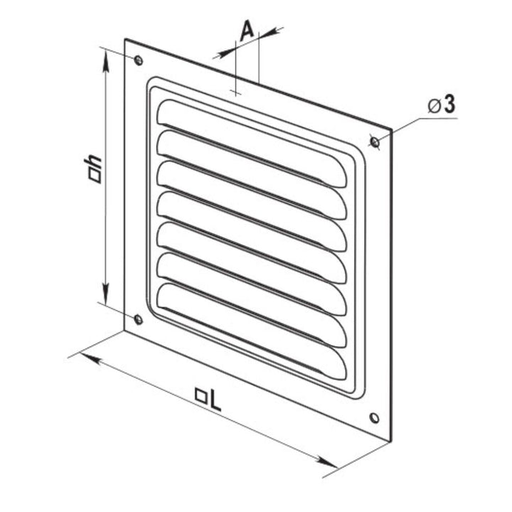 Fanco - Metal Square Vent (No Duct Spiggot)-Fanco-Ozlighting.com.au