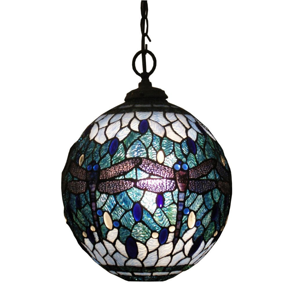 G&G Bros BLUE DRAGONFLY - 1 Light Round Pendant-G&G Bros.-Ozlighting.com.au