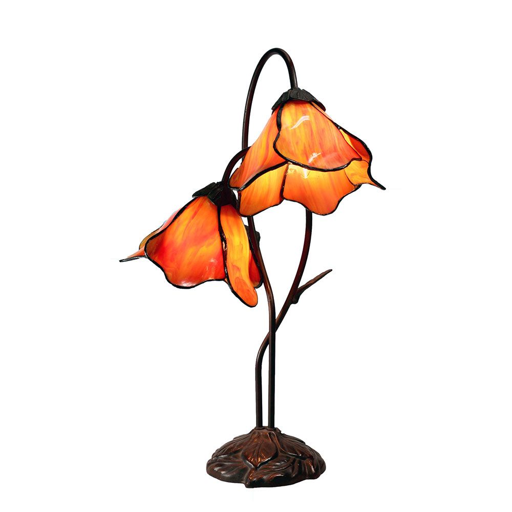 G&G Bros LOTUS TIFFANY - Twin Table Lamp-G&G Bros.-Ozlighting.com.au