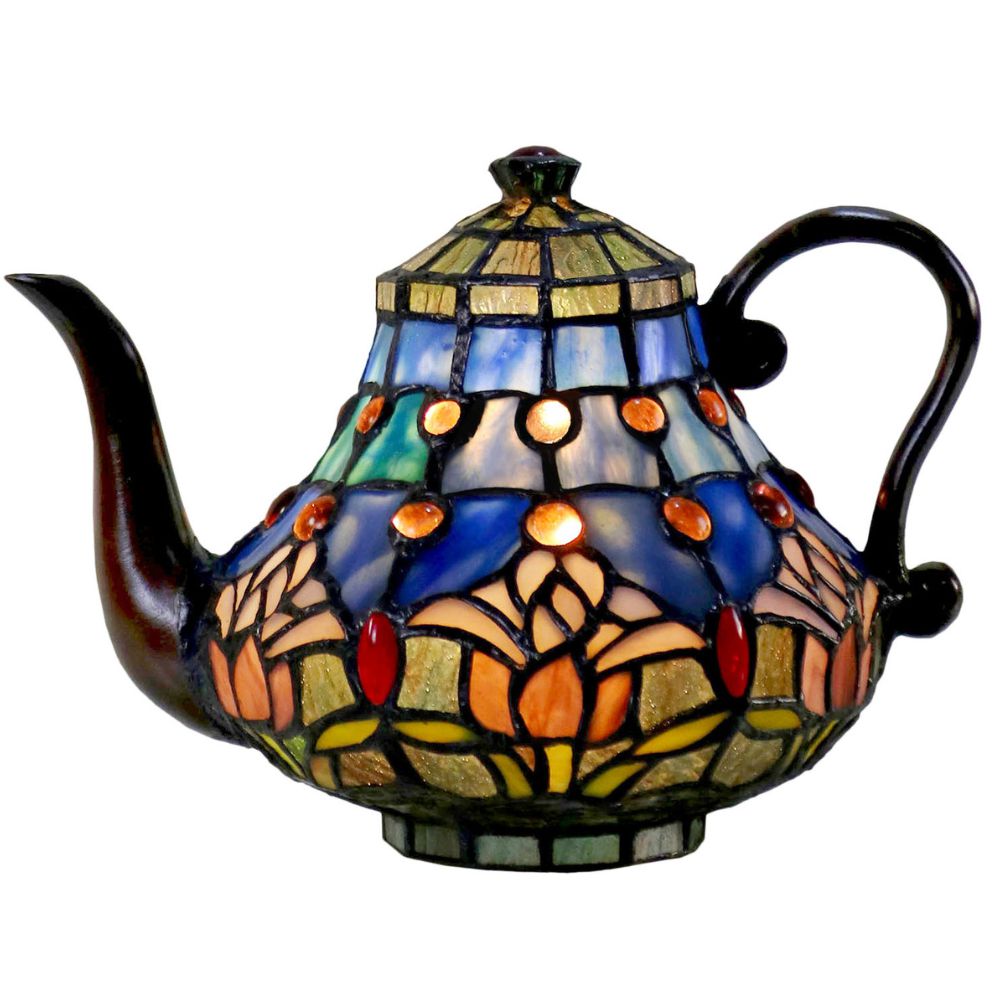 G&G Bros MAUVE TULIP - Teapot Lamp-G&G Bros.-Ozlighting.com.au