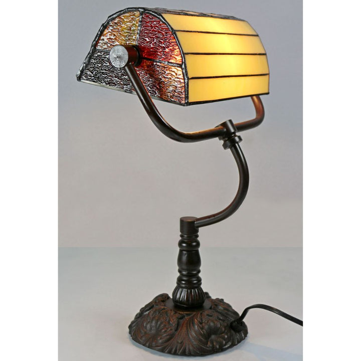 G&G Bros RED CAMELLIA - Bankers Table Lamp-G&G Bros.-Ozlighting.com.au