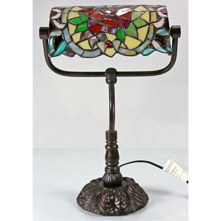 G&G Bros RED CAMELLIA - Bankers Table Lamp-G&G Bros.-Ozlighting.com.au