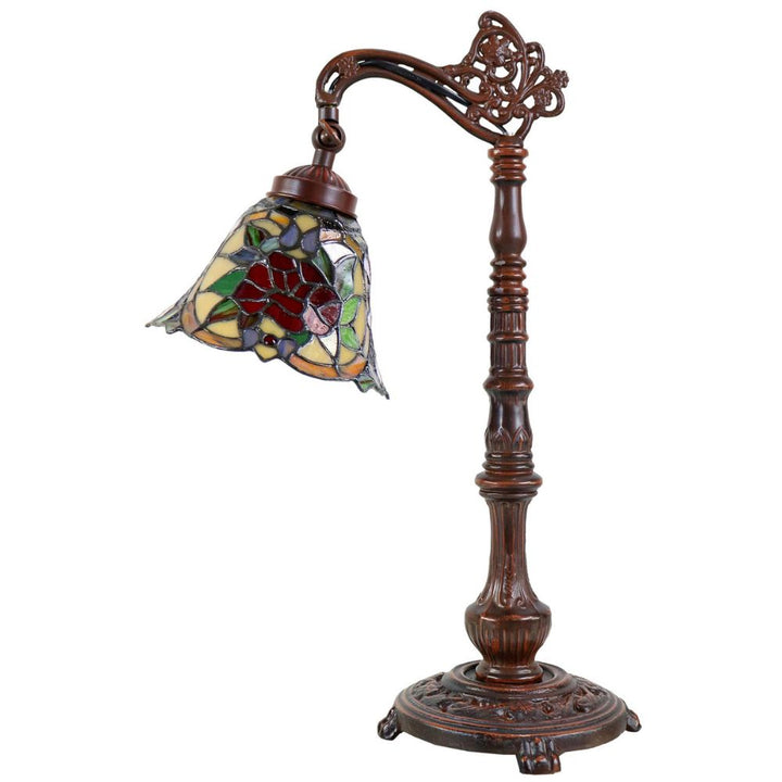 G&G Bros RED CAMELLIA - Edwardian Table Lamp-G&G Bros.-Ozlighting.com.au