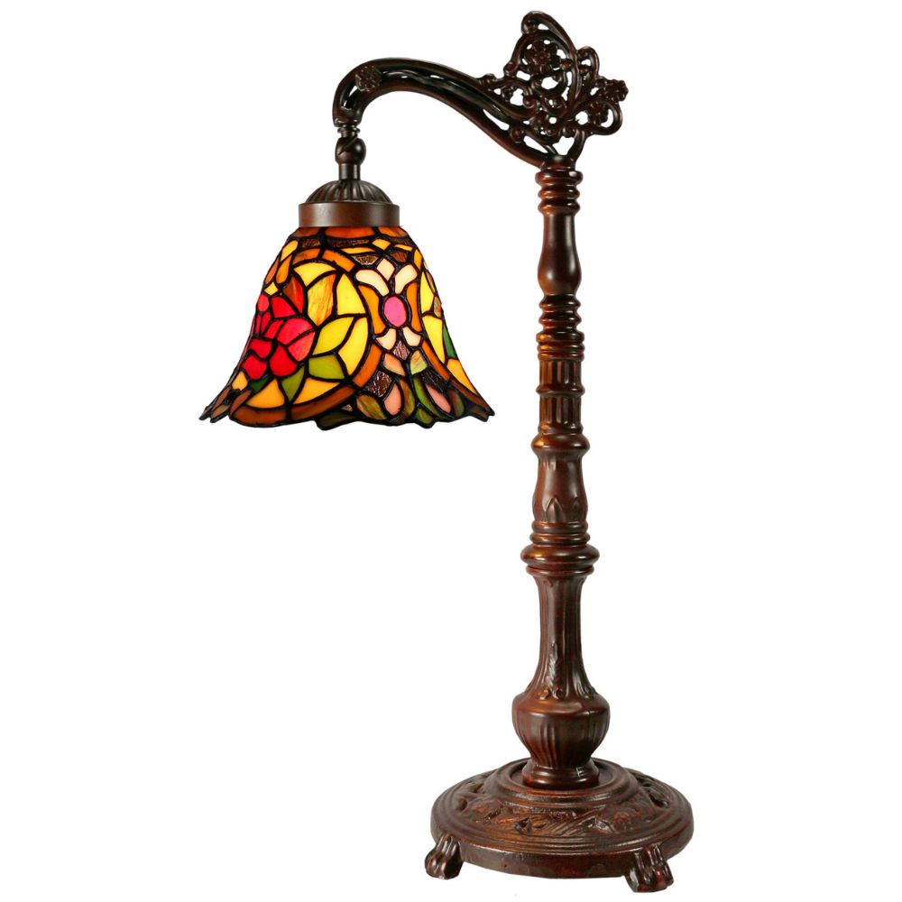 G&G Bros RED CAMELLIA - Edwardian Table Lamp-G&G Bros.-Ozlighting.com.au