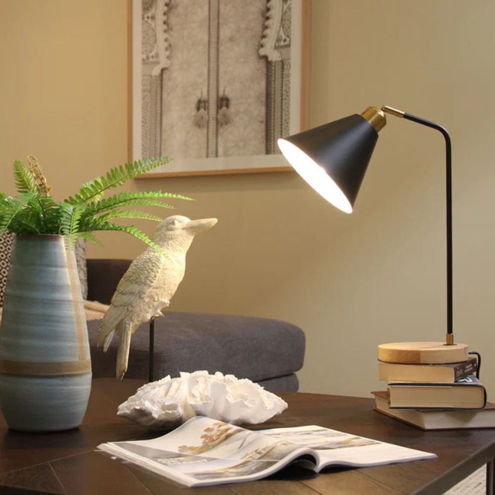 Lexi AIMEE - LED Metal & Wood Table Lamp-Lexi Lighting-Ozlighting.com.au