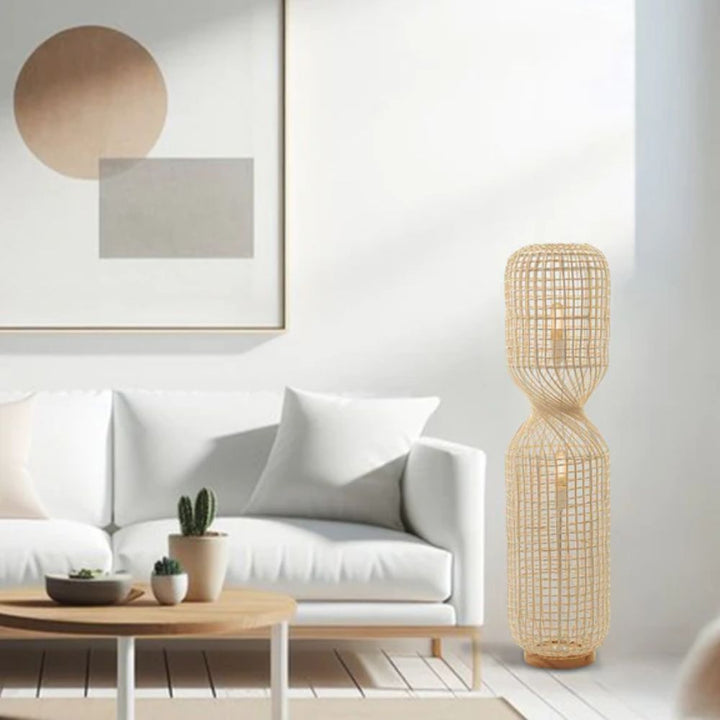 Lexi TWIRLA - Rattan Floor Lamp-Lexi Lighting-Ozlighting.com.au