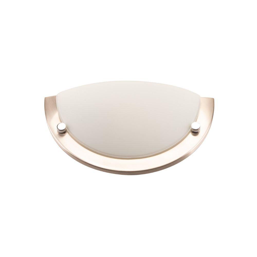 Lummax AC-025-WB - 1 Light Half Interior Satin Chrome & Frosted Glass Wall Light-Lummax-Ozlighting.com.au