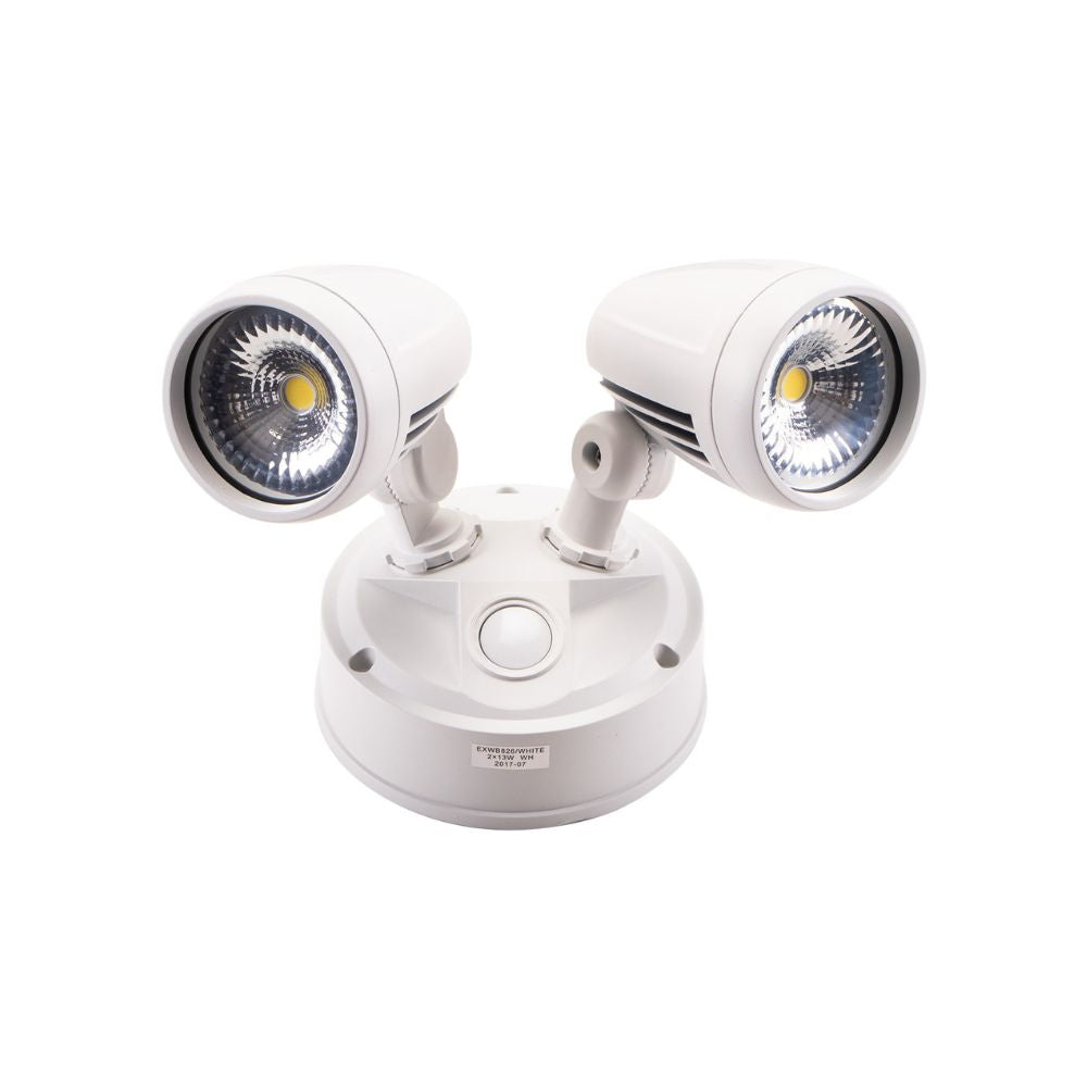 Lummax EXWB826 - 26W LED Single Colour Twin Head Exterior Spotlight IP54-Lummax-Ozlighting.com.au