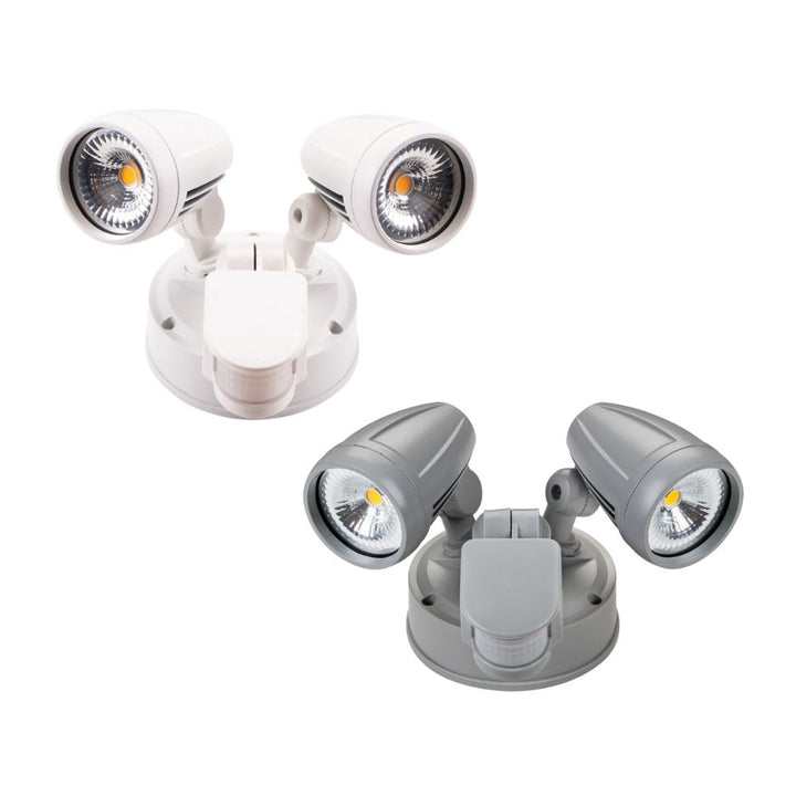 Lummax EXWB826S - 26W LED Single Colour Twin Head Exterior Spotlight With Sensor IP44-Lummax-Ozlighting.com.au