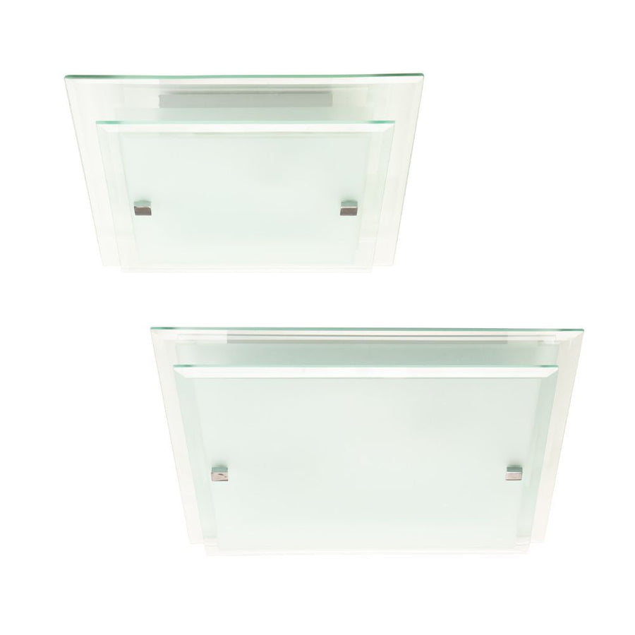 Lummax LM-016 - 1/2xE27 Square Double Glass Ceiling Light IP20-Lummax-Ozlighting.com.au