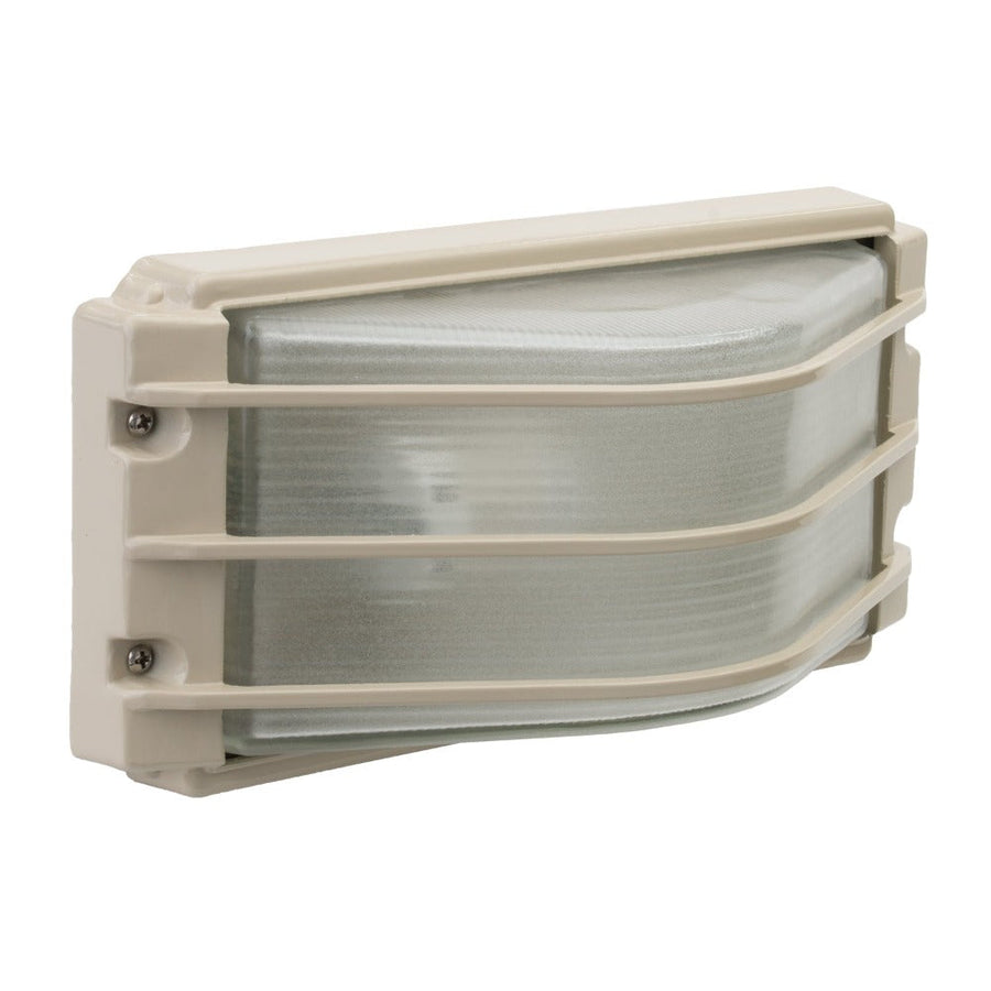 Lummax LM-1802 - Rectangle Exterior Bunker Ceiling/Wall Light With Grille Fascia IP44 Beige-Lummax-Ozlighting.com.au