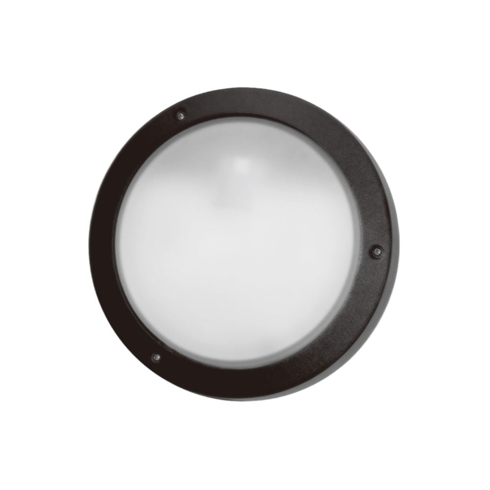 Lummax LM-2001 - Round 270mm Exterior Bunker Ceiling/Wall Light With Plain Open Fascia IP54 Black-Lummax-Ozlighting.com.au