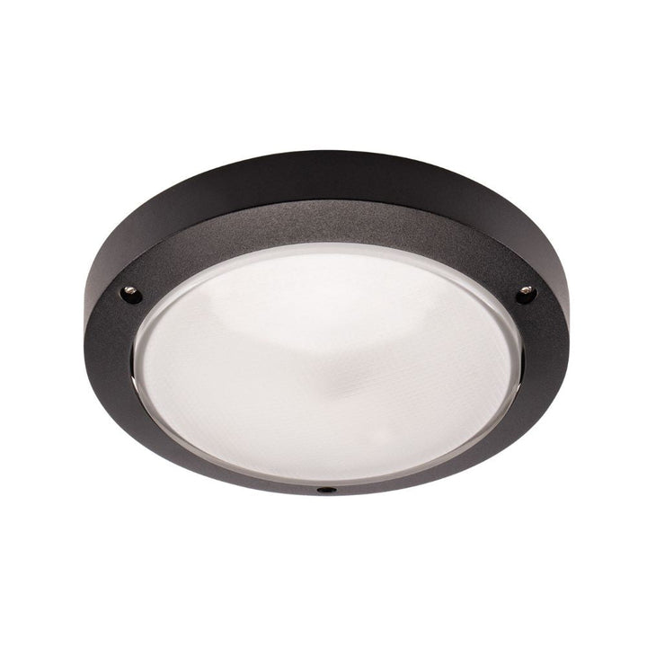 Lummax LM-2001 - Round 270mm Exterior Bunker Ceiling/Wall Light With Plain Open Fascia IP54 Black-Lummax-Ozlighting.com.au