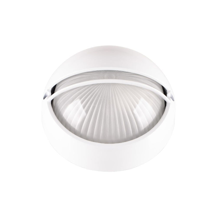 Lummax LM-2306 - Exterior Mini Round Bunker Wall Light With Eyelid Fascia IP54 White-Lummax-Ozlighting.com.au